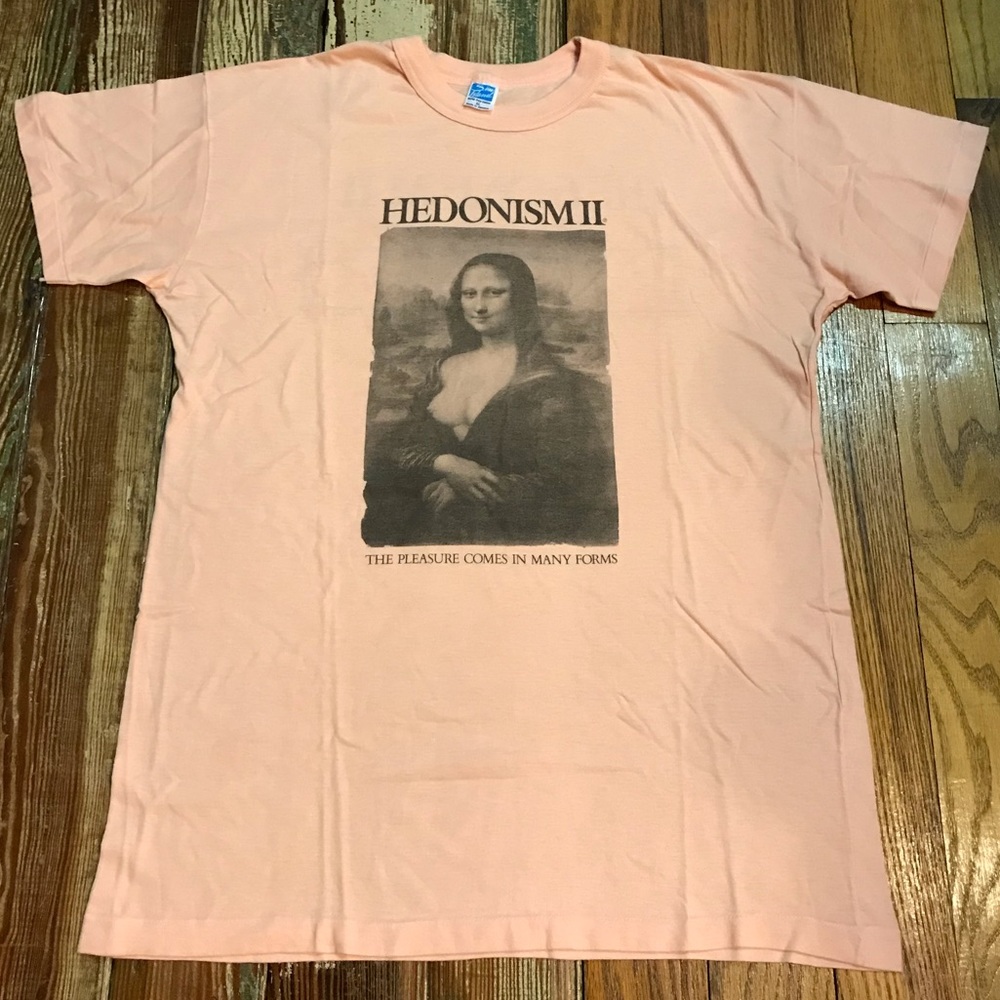 Vintage 1989 HEDONISM II T-Shirt • Mona Lisa • RARE • Jamaica • Size XL